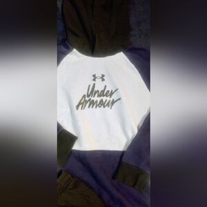 Under Armour Navy blue  and Light blue  Raglan Hoodie With black Accents.